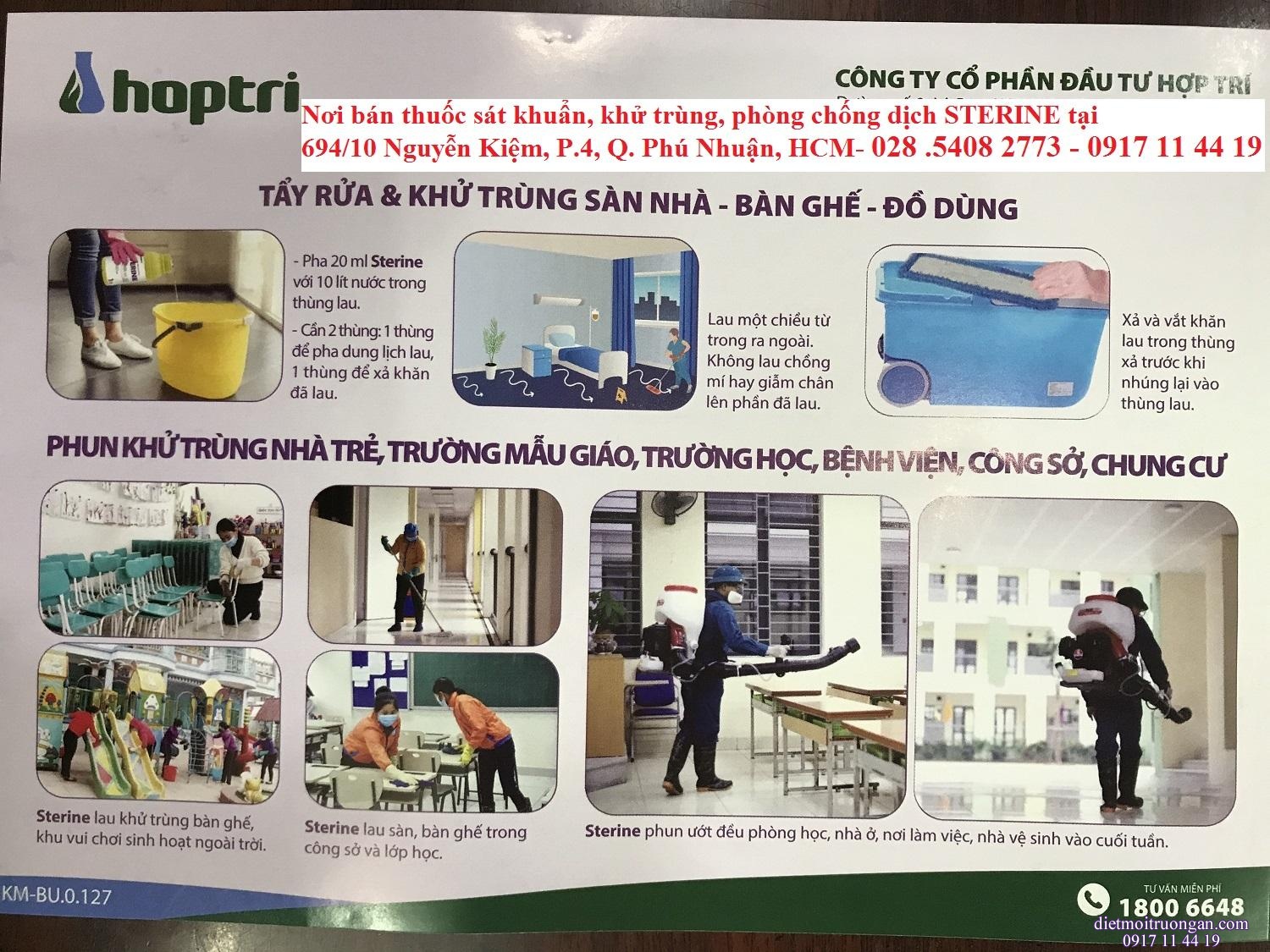 Diệt khuẩn, khử trùng, phun phòng chống dịch bệnh STERINE