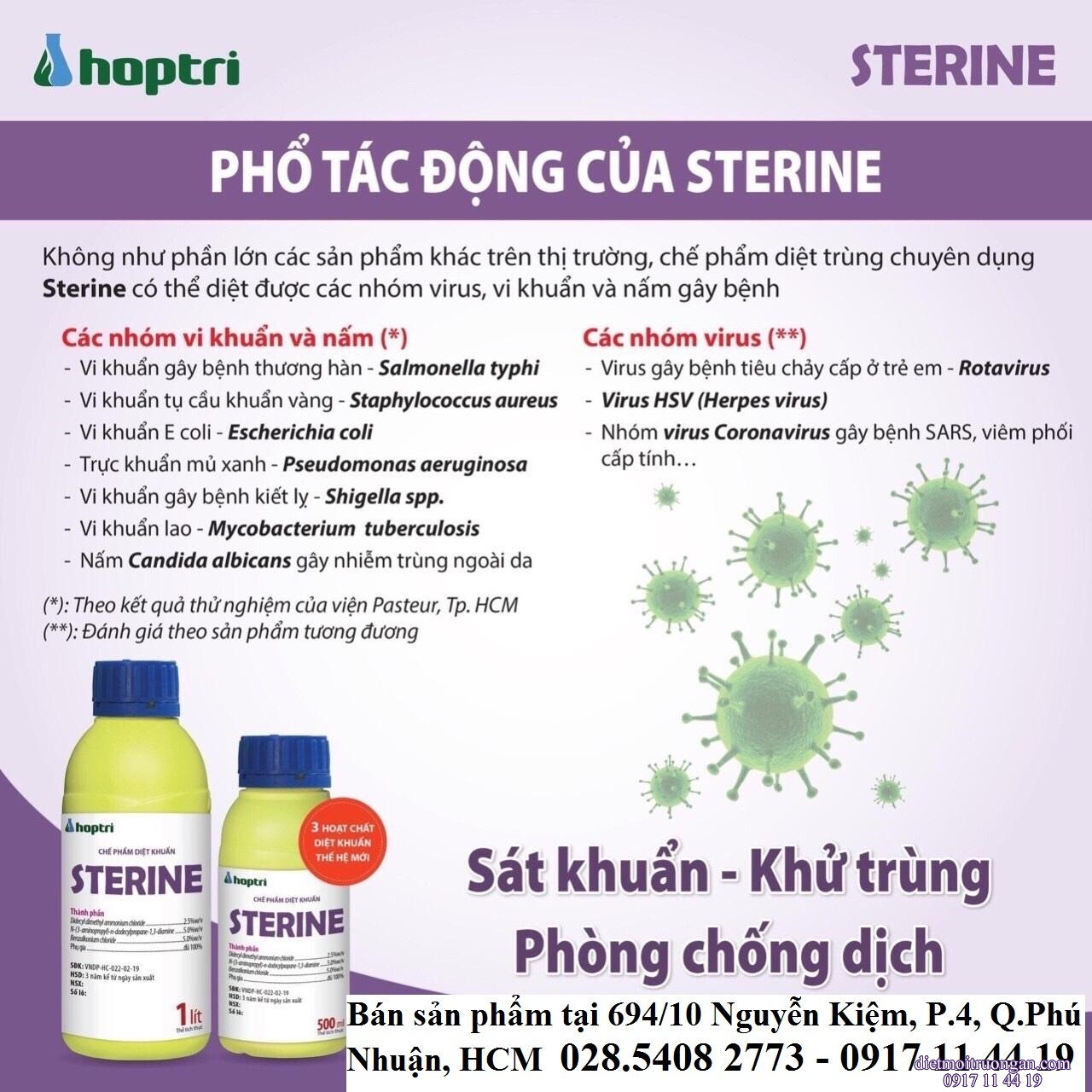 Diệt khuẩn, khử trùng, phun phòng chống dịch bệnh STERINE