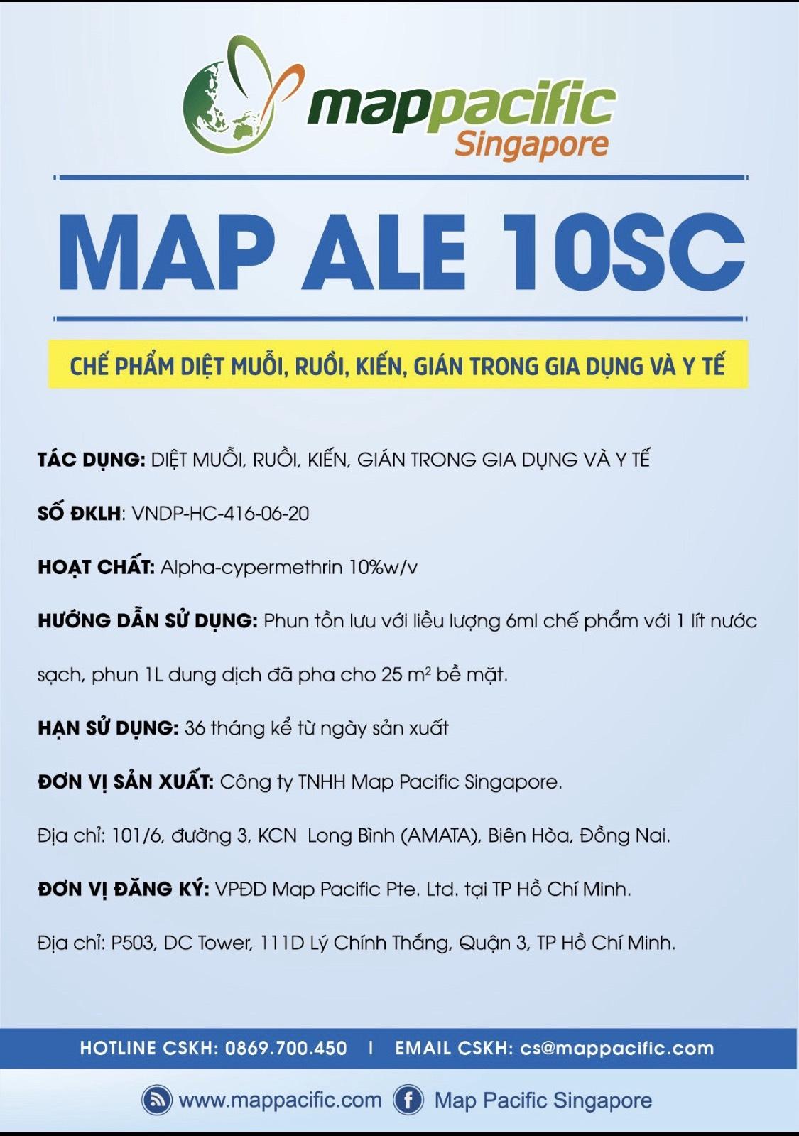 MAP ALÉ 10SC thuốc diệt ruồi, muỗi , gián , kiến- Sản phẩm của map Pacific Singapore