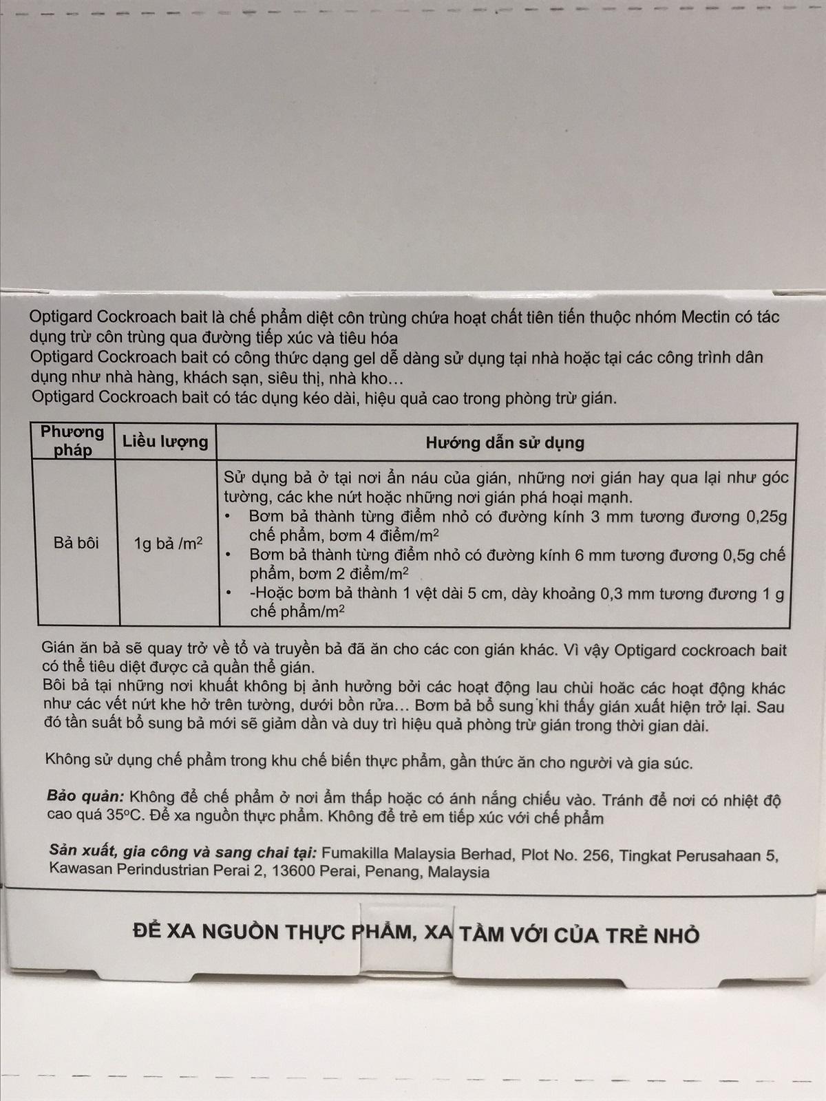 GEL DIỆT GIÁN ĐỨC OPTIGARD  COCKROACH  BAIT