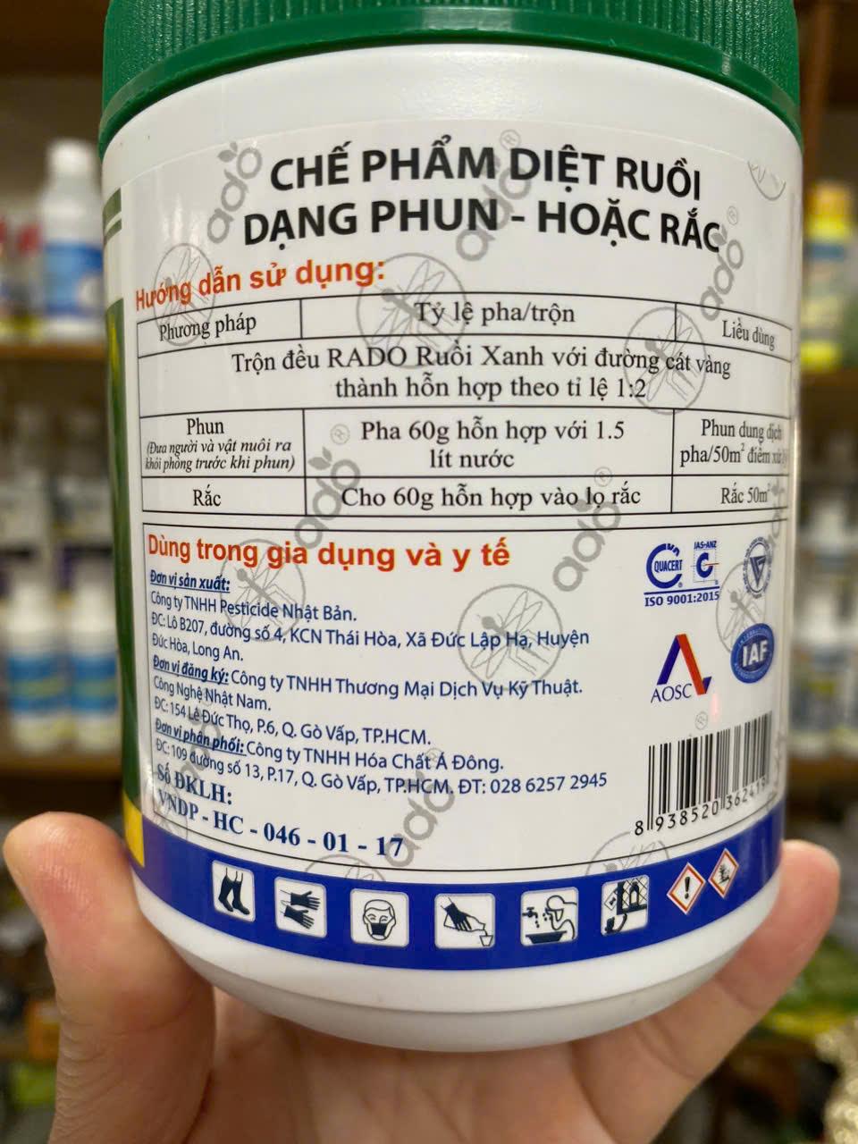 Thuốc diệt Ruồi Rado hũ 500gam- diệt ruồi xanh, ruồi nhà