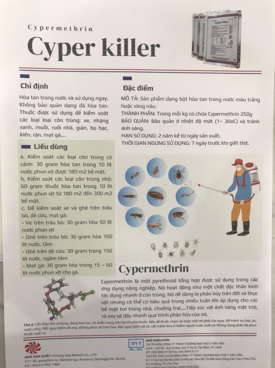 Cyper Killer thuốc diệt mạt, kiến, gián Nhà Yến Đồng Tháp
