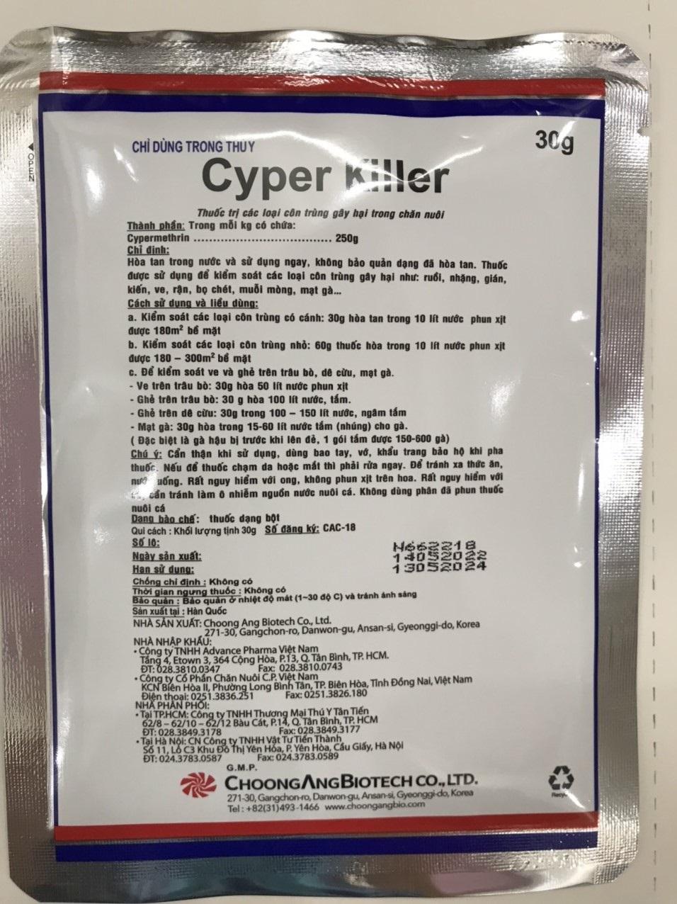 Cyper Killer thuốc diệt mạt, kiến, gián Nhà Yến Đồng Tháp